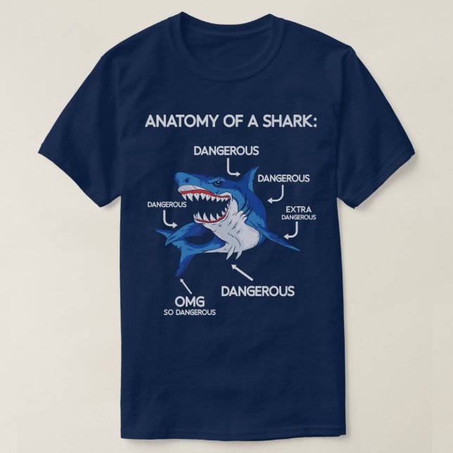 Anatomie der Haie T-Shirt (Design vorne)