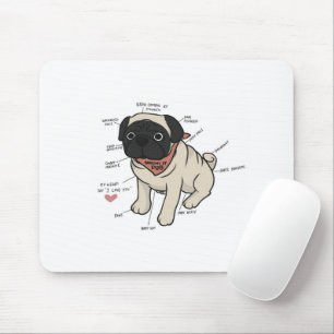 Anatomie der Hundekarte des Mops Mousepad
