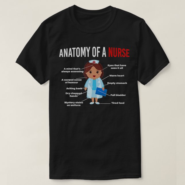 Anatomie der Krankenschwester T-Shirt (Design vorne)