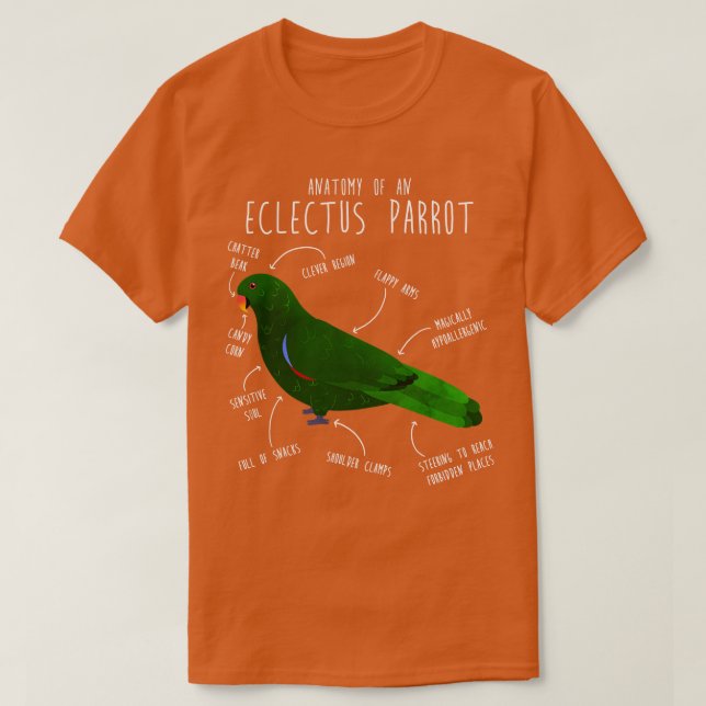 Anatomie der männlichen Eclectus T-Shirt (Design vorne)