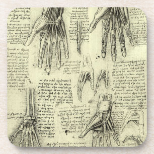 Anatomie der menschlichen Hand durch Leonardo da V Getränkeuntersetzer