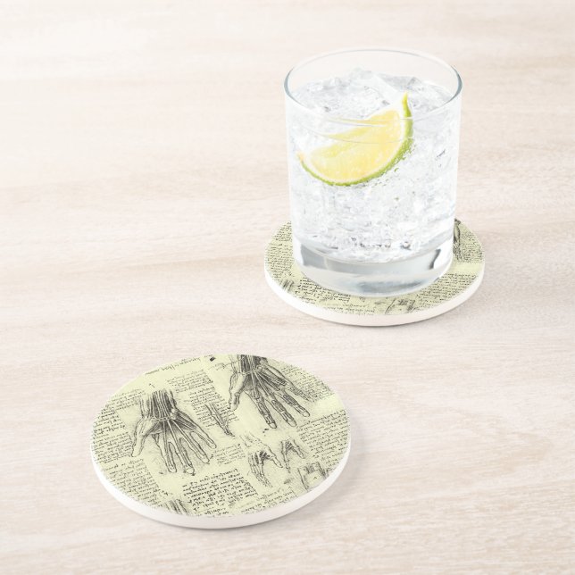 Anatomie der menschlichen Hand durch Leonardo da V Untersetzer (Seite)