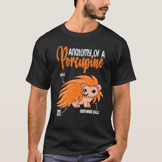 Anatomie der niedlichen Porcupine bei Porcupine T-Shirt (Vorderseite)