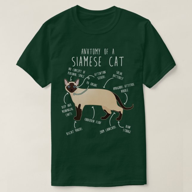 Anatomie der Siamkatze 1 T-Shirt (Design vorne)