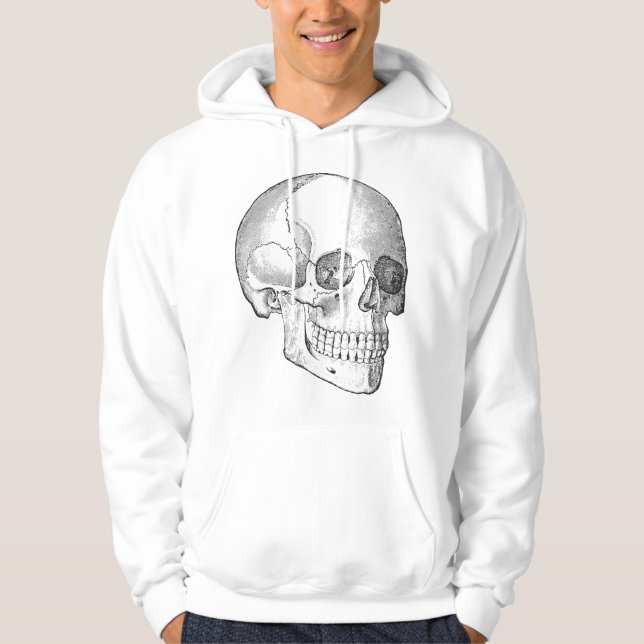 Anatomie der Vintagen Schädelskizze Hoodie (Vorderseite)