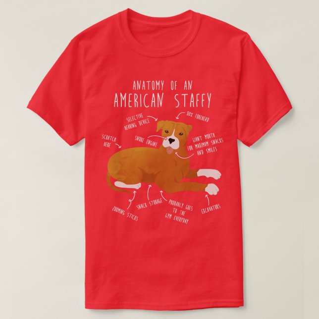 Anatomie des amerikanischen Staffordshire Terrier  T-Shirt (Design vorne)