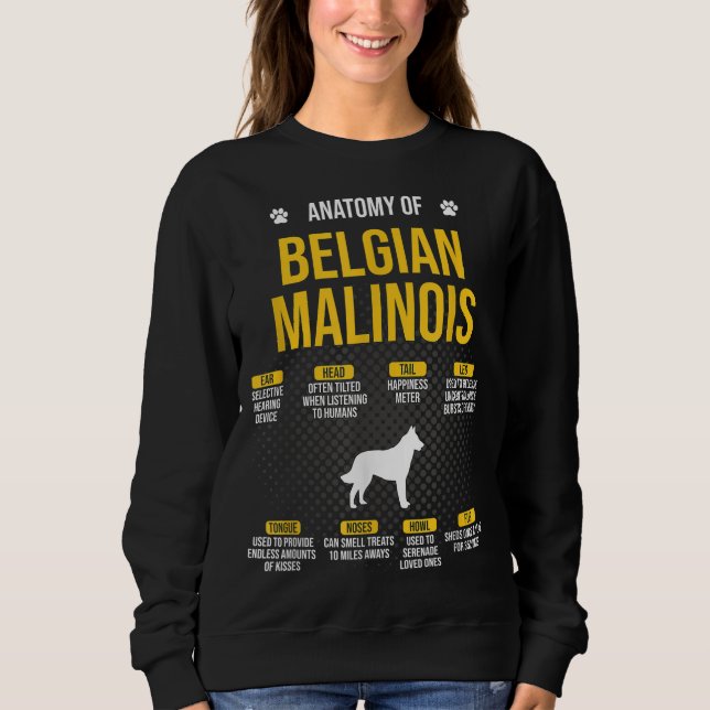Anatomie des belgischen Malinois-Hundes Lover Sweatshirt (Vorderseite)