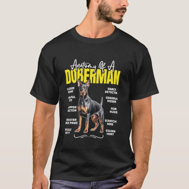 ANATOMIE DES DOBERMANN Hundebesitzer Lustiger Dobe T-Shirt (Vorderseite)