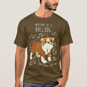 Anatomie des englischen Bulldoggen Rot und Weißer  T-Shirt