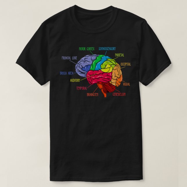 Anatomie des Geschenks des Hirnneurologen T-Shirt (Design vorne)