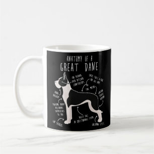 Anatomie des gezüchteten Mantle Great Dane Dog Kaffeetasse
