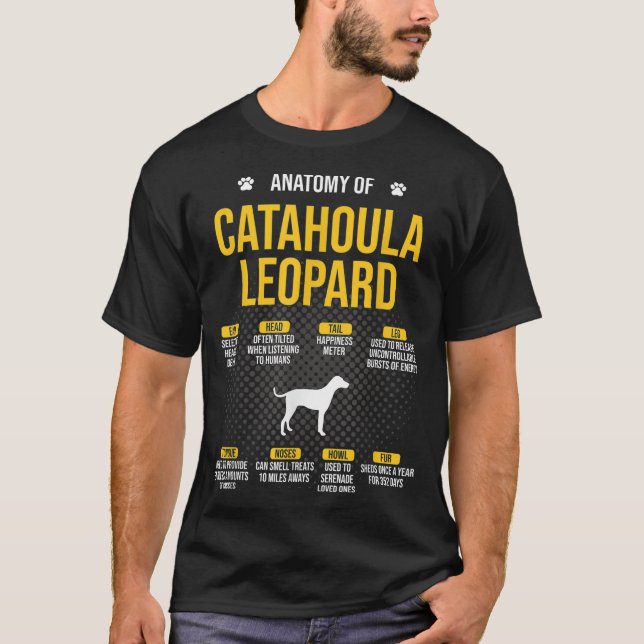 Anatomie des Katahoula-Leoparden-Hundes Lover T-Shirt (Vorderseite)