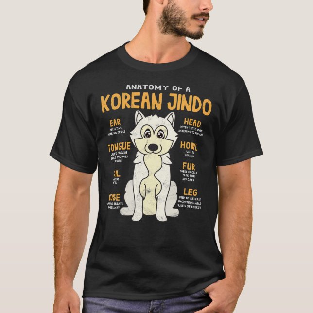 Anatomie des klassischen koreanischen Jindo-T - Sh T-Shirt (Vorderseite)