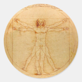 Anatomie des Menschen, Vitruvianischer Mensch von Runder Aufkleber