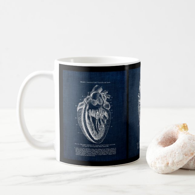Anatomie des menschlichen Herzens Kaffeetasse (Mit Donut)
