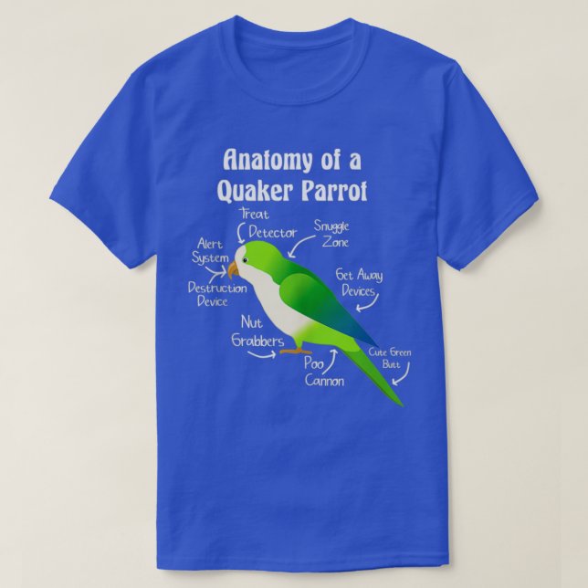 Anatomie des Quaker Parrot Monk Parakeet T-Shirt (Design vorne)