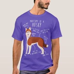 Anatomie des roten sibirischen Husky-Hundes T-Shirt