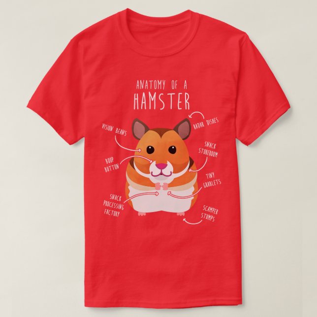 Anatomie des syrischen Hamsters T-Shirt (Design vorne)