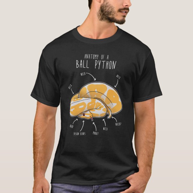 Anatomie einer Albino-Ball-Python, Funny Reptile S T-Shirt (Vorderseite)
