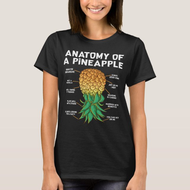 Anatomie einer Ananas auf den Kopf Ananas T-Shirt (Vorderseite)