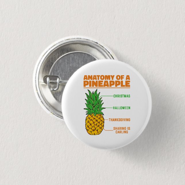 Anatomie einer Ananas Liebhaberfamilie Cool Button (Vorne & Hinten)