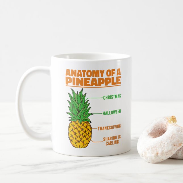 Anatomie einer Ananas Liebhaberfamilie Cool Kaffeetasse (Mit Donut)