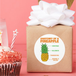 Anatomie einer Ananas Liebhaberfamilie Cool Runder Aufkleber