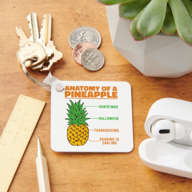 Anatomie einer Ananas Liebhaberfamilie Cool Schlüsselanhänger (Schreibtisch)