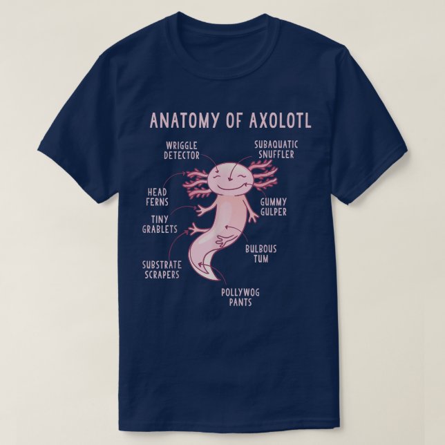 Anatomie einer Axolotl-Wissenschaft eines Axolotl  T-Shirt (Design vorne)