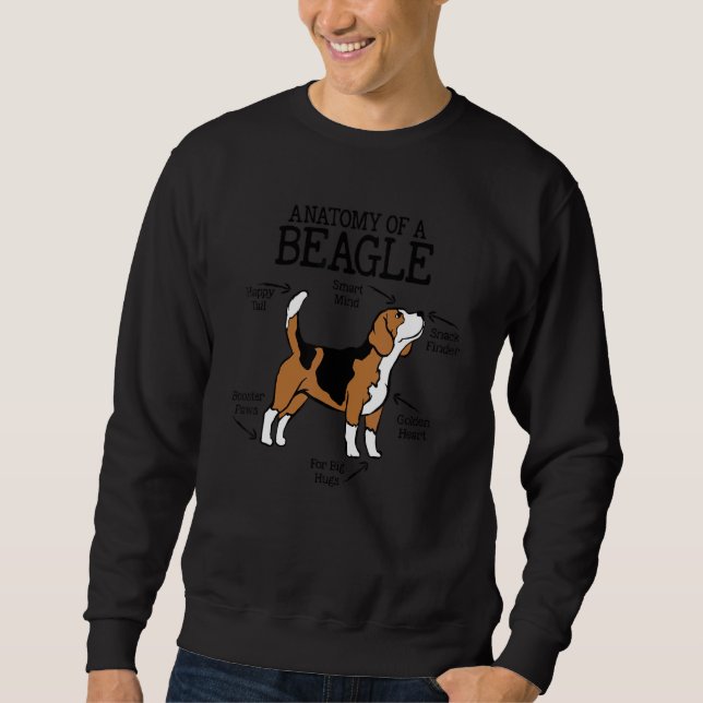 Anatomie einer Beagle für Hund 1 Sweatshirt (Vorderseite)