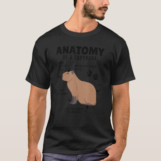 Anatomie einer Capybara für Jungen T-Shirt (Vorderseite)