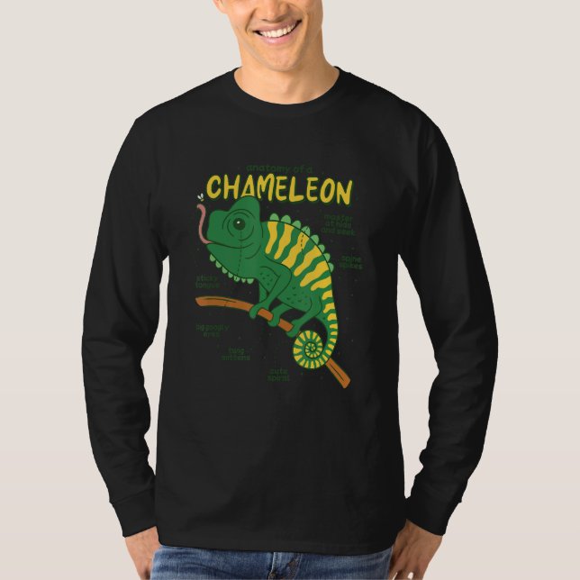 Anatomie einer Chamäleon-Echse Retilien T-Shirt (Vorderseite)
