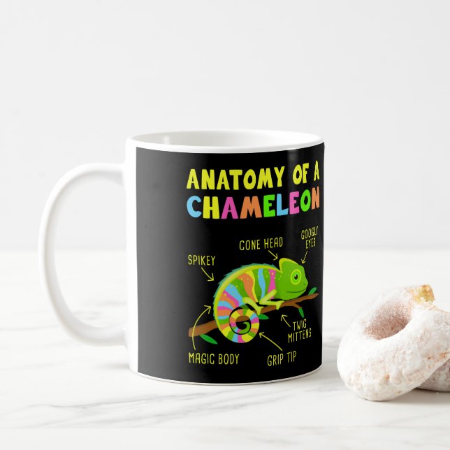 Anatomie einer Chameleon Lizard Reptiles Kaffeetasse (Mit Donut)