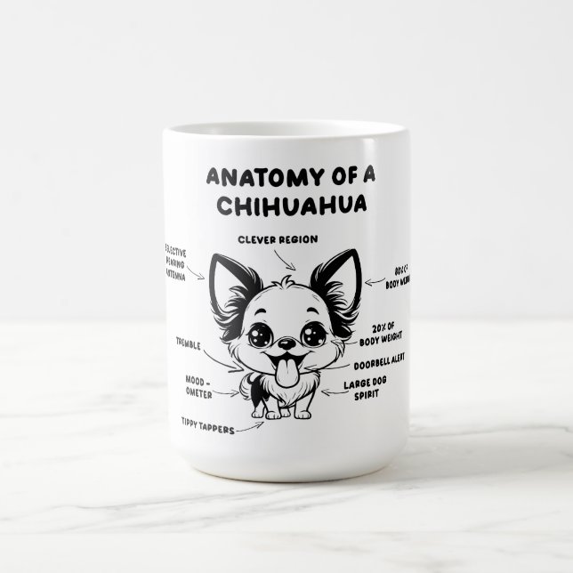 Anatomie einer Chihuahua Funny Dog Jumbo-Tasse Kaffeetasse (Mittel)