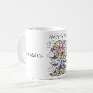Anatomie einer Cowgirlkaffee-Tasse Kaffeetasse