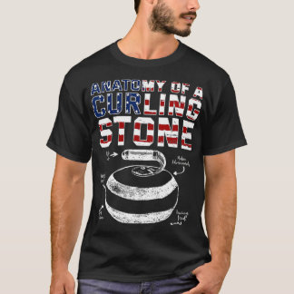 Anatomie einer Curling Stone American Flag T-Shirt