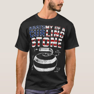 Anatomie einer Curling Stone American Flag USA T-Shirt