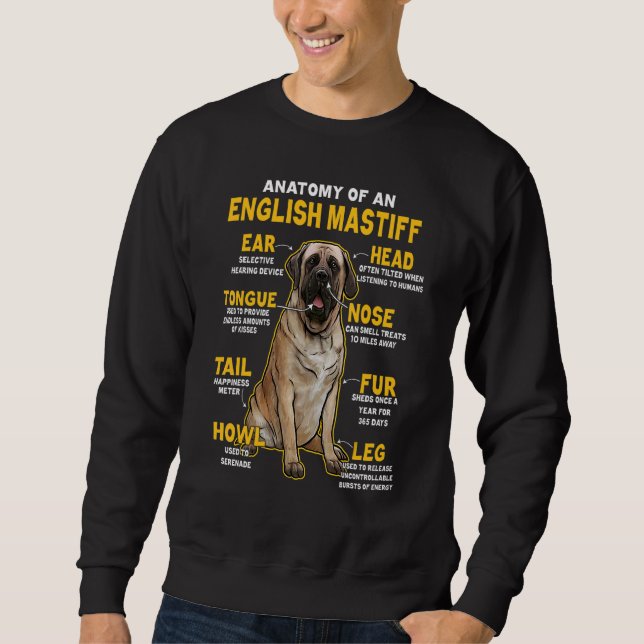 Anatomie einer englischen Mastiff-Dogge Sweatshirt (Vorderseite)