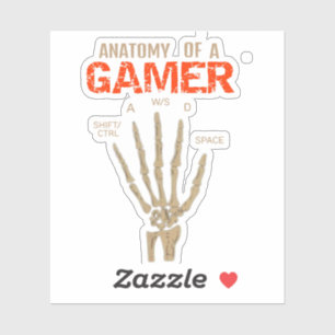 Anatomie einer Gamer Skeleton Hand Tastatur Aufkleber