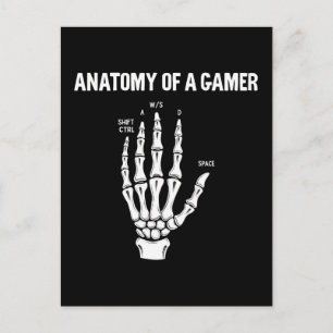 Anatomie einer Gamer-Skeletthand Feiertagspostkarte