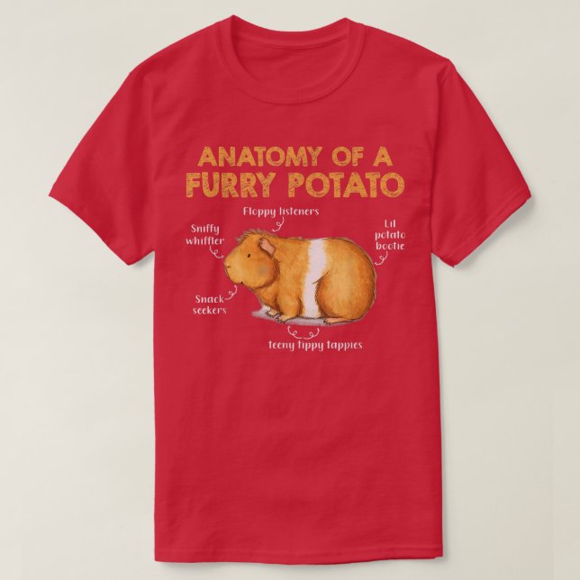Anatomie einer Guinea aus Furry Potato Schweinefle T-Shirt (Design vorne)