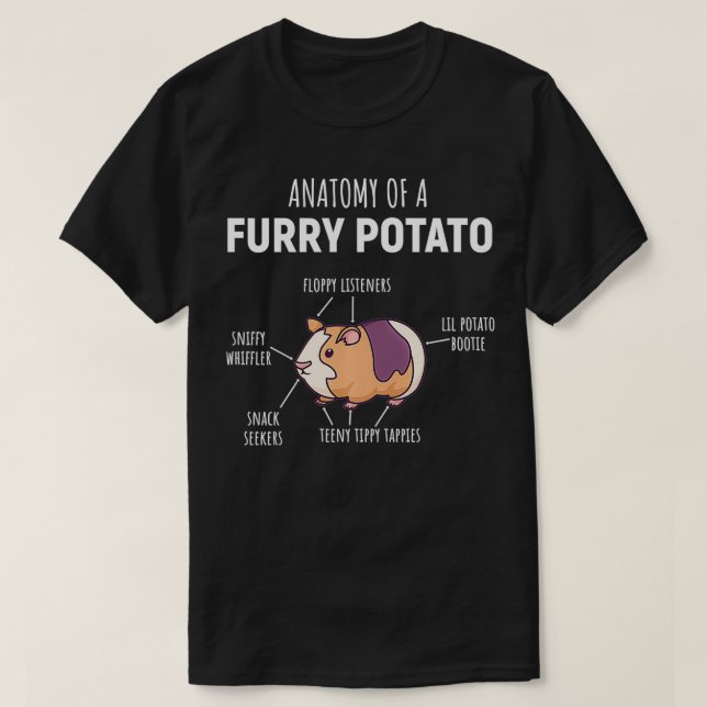 Anatomie einer Guinea aus Furry Potato Schweinefle T-Shirt (Design vorne)