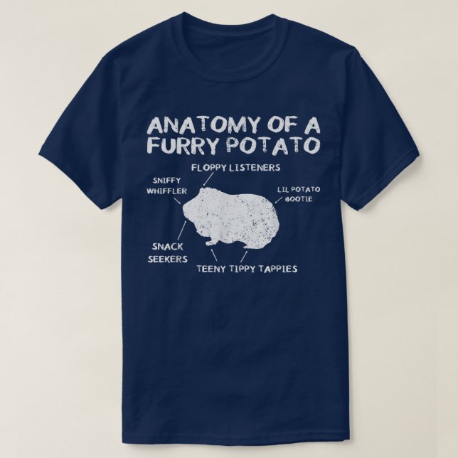 Anatomie einer Guinea Schweineschwärze T-Shirt (Design vorne)