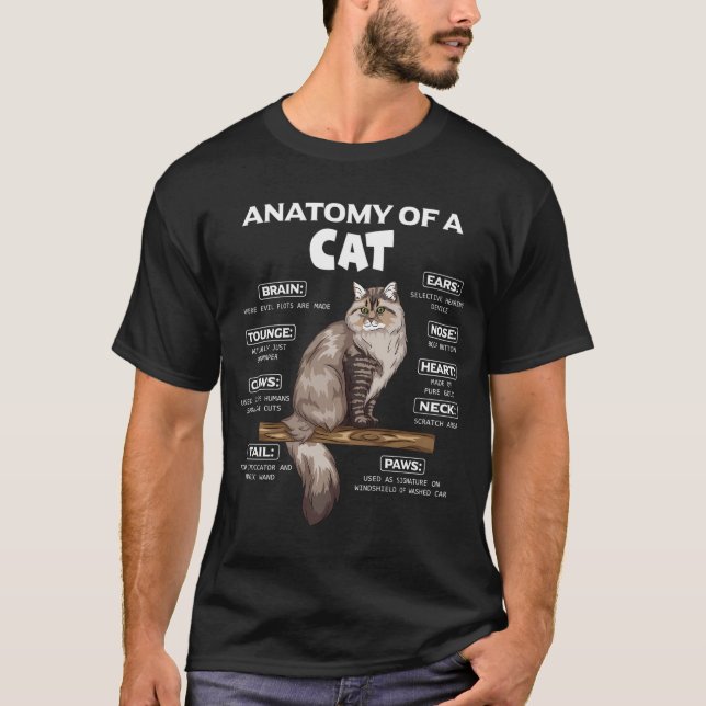 Anatomie einer Katze Niedliche Katzen Kätzchen im  T-Shirt (Vorderseite)