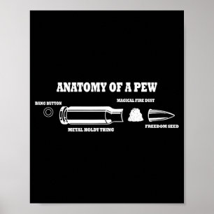 Anatomie einer Kirchenbank - lustiger Bullet-Grafi Poster