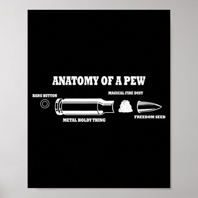 Anatomie einer Kirchenbank - lustiger Bullet-Grafi Poster (Vorne)
