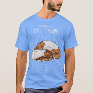 Anatomie einer Piebald-Ballpython-Schlangenliebhab T-Shirt