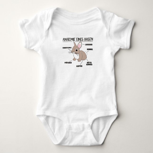 Anatomie einer sonnigen Knochenerklärung Baby Strampler (Vorderseite)
