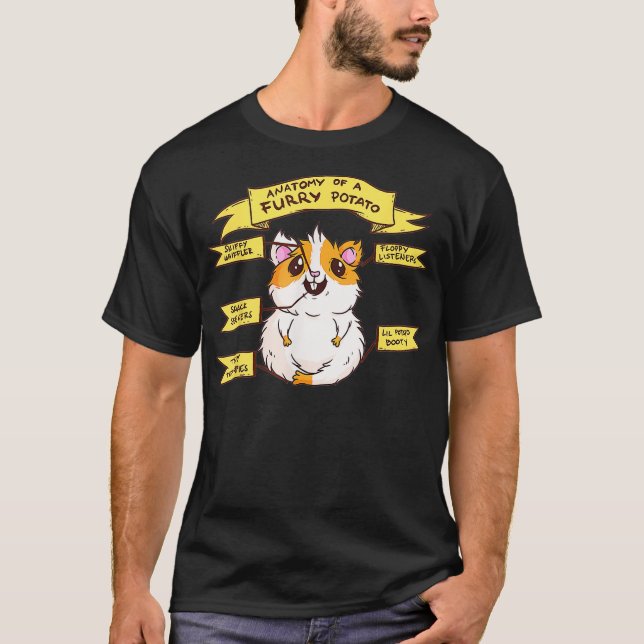 Anatomie einer Zornkartoffel Funny Guinea Pig Love T-Shirt (Vorderseite)