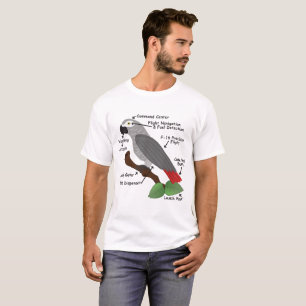 Anatomie eines afrikanisches Grau-Papageien T-Shirt
